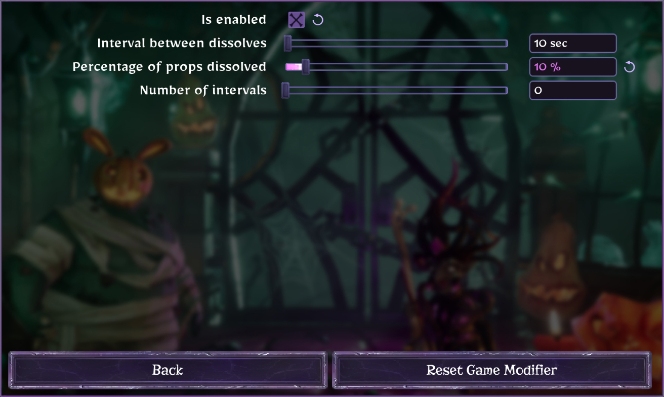 Configure Dissolving Props