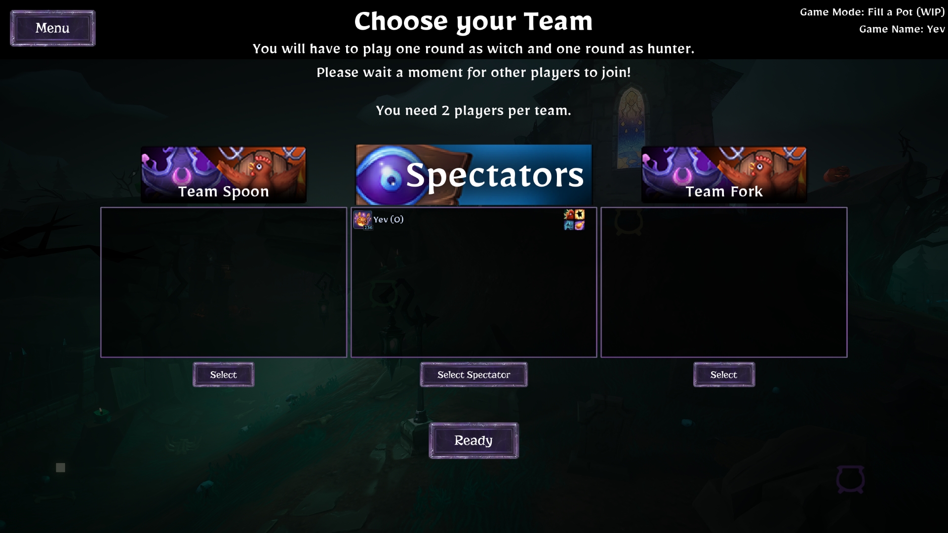 Fill a Pot Team Selection