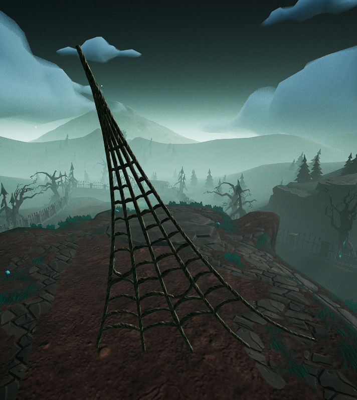 Giant, sail-like spider web
