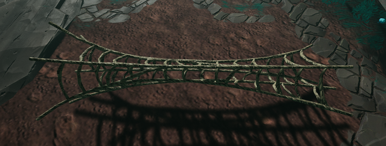 Giant, stretched spider web