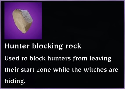 Hunter blocking rock
