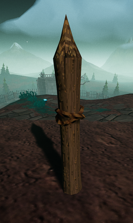 Medium, tied wood spike