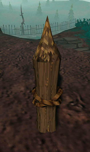 Small, tied wood spike